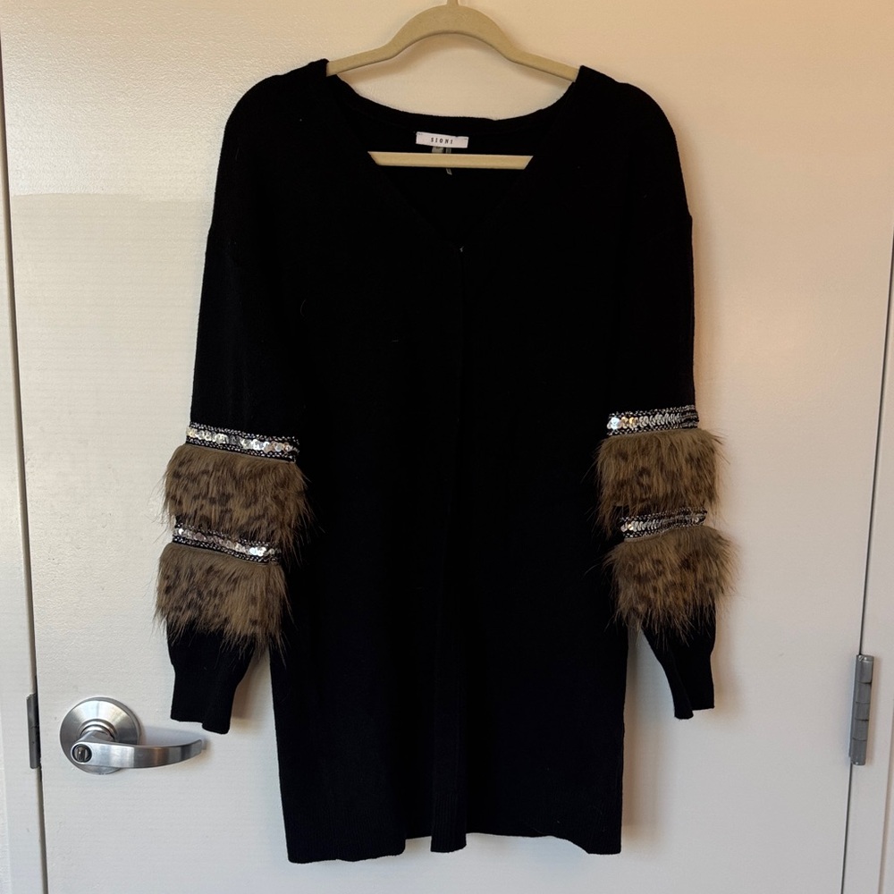 Sioni Black Knit Cardigan